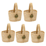 Maxbell 5Pcs Burlap Flower Basket Bag Wedding Decoration Basket for Wedding Ceremony Style A