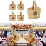 Maxbell 5Pcs Burlap Flower Basket Bag Wedding Decoration Basket for Wedding Ceremony Style A