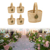 Maxbell 5Pcs Burlap Flower Basket Bag Wedding Decoration Basket for Wedding Ceremony Style A