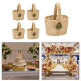 Maxbell 5Pcs Burlap Flower Basket Bag Wedding Decoration Basket for Wedding Ceremony Style A