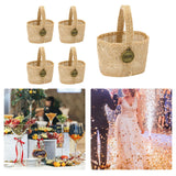 Maxbell 5Pcs Burlap Flower Basket Bag Wedding Decoration Basket for Wedding Ceremony Style A
