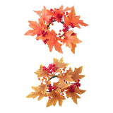 Maxbell Thanksgiving Candle Ring Holder Fall Candle Rings for Tabletop Farmhouse Bar Orange