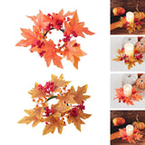 Maxbell Thanksgiving Candle Ring Holder Fall Candle Rings for Tabletop Farmhouse Bar Orange