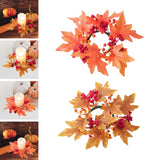 Maxbell Thanksgiving Candle Ring Holder Fall Candle Rings for Tabletop Farmhouse Bar Orange