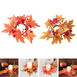 Maxbell Thanksgiving Candle Ring Holder Fall Candle Rings for Tabletop Farmhouse Bar Orange