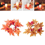 Maxbell Thanksgiving Candle Ring Holder Fall Candle Rings for Tabletop Farmhouse Bar Orange