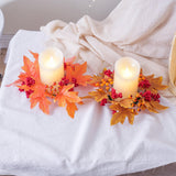 Maxbell Thanksgiving Candle Ring Holder Fall Candle Rings for Tabletop Farmhouse Bar Orange