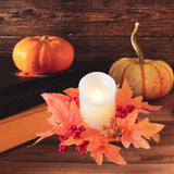 Maxbell Thanksgiving Candle Ring Holder Fall Candle Rings for Tabletop Farmhouse Bar Orange