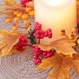 Maxbell Thanksgiving Candle Ring Holder Fall Candle Rings for Tabletop Farmhouse Bar Orange Yellow