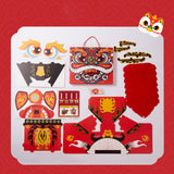 Maxbell Chinese Spring Festival Lion Dance DIY Crafts Kit for Holiday New Year Decor Red