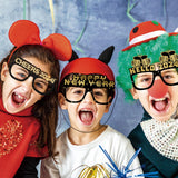 Maxbell 6 Pieces New Year Glasses Paper Glasses Funny Costume Eyeglasses Photo Props