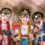 Maxbell 6 Pieces New Year Glasses Paper Glasses Funny Costume Eyeglasses Photo Props