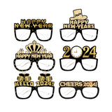 Maxbell 6 Pieces New Year Glasses Paper Glasses Funny Costume Eyeglasses Photo Props