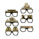 Maxbell 6 Pieces New Year Glasses Paper Glasses Funny Costume Eyeglasses Photo Props
