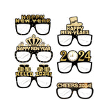 Maxbell 6 Pieces New Year Glasses Paper Glasses Funny Costume Eyeglasses Photo Props