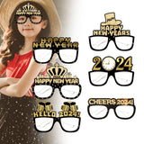 Maxbell 6 Pieces New Year Glasses Paper Glasses Funny Costume Eyeglasses Photo Props