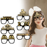Maxbell 6 Pieces New Year Glasses Paper Glasses Funny Costume Eyeglasses Photo Props