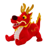 Maxbell Stuffed Dragon Plush Toy Cute Throw Pillow for Spring Festival Holidays Home Red