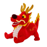 Maxbell Stuffed Dragon Plush Toy Cute Throw Pillow for Spring Festival Holidays Home Red