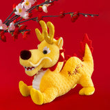 Maxbell Stuffed Dragon Plush Toy Cute Throw Pillow for Spring Festival Holidays Home Yellow