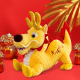 Maxbell Stuffed Dragon Plush Toy Cute Throw Pillow for Spring Festival Holidays Home Yellow