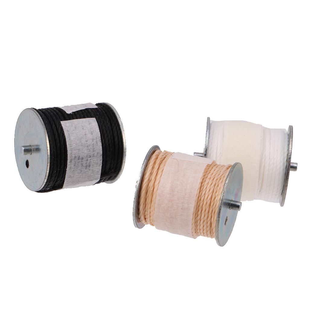 Maxbell Pack of 3 Waxed Thread Cord String for Sewing Leather Stitching Leather Craft Accessories