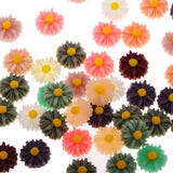 Maxbell 50 Pieces Assorted Daisy Resin Flatback Embellishment for DIY Hair Accessories Crafts