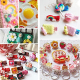 Maxbell 50 Pieces Assorted Daisy Resin Flatback Embellishment for DIY Hair Accessories Crafts