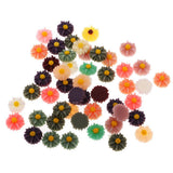 Maxbell 50 Pieces Assorted Daisy Resin Flatback Embellishment for DIY Hair Accessories Crafts
