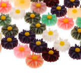 Maxbell 50 Pieces Assorted Daisy Resin Flatback Embellishment for DIY Hair Accessories Crafts