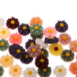 Maxbell 50 Pieces Assorted Daisy Resin Flatback Embellishment for DIY Hair Accessories Crafts