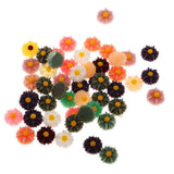Maxbell 50 Pieces Assorted Daisy Resin Flatback Embellishment for DIY Hair Accessories Crafts