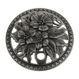 Home Furniture Decoration Accessory Antique Hollow Alloy Flower Design Charms Incense Burner Cover Censer Lid Black 2#