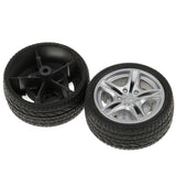 Maxbell 2 Pieces 48mm Toy Wheels Flat Drift Tyres DIY Car Spare Parts for Model Making