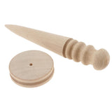 Maxbell 16 Pieces Leathercraft Edge Skiving Beveler with Wood Burnisher Wool Daubers
