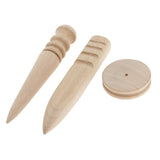 Maxbell 16 Pieces Leathercraft Edge Skiving Beveler with Wood Burnisher Wool Daubers