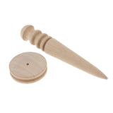 Maxbell 16 Pieces Leathercraft Edge Skiving Beveler with Wood Burnisher Wool Daubers