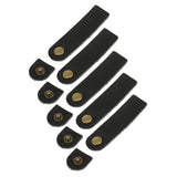 Maxbell 5 Sets Rounded Corner Leather Buckles Purse Hasp DIY Accessories Black