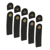 Maxbell 5 Sets Rounded Corner Leather Buckles Purse Hasp DIY Accessories Black