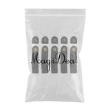 Maxbell 5 Sets Rounded Corner Leather Buckles Purse Hasp DIY Accessories Black