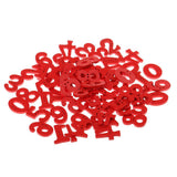 Max 100Pieces Wooden Number Buttons For Sewing Crafts Kids Educational Red