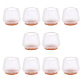 Max 10 Pieces Chair Leg Caps Silicone Table Covers Pads Round Base 37-42mm