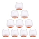 Max 10 Pieces Chair Leg Caps Silicone Table Covers Pads Round Base 37-42mm