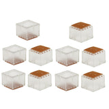 10 Pieces Chair Leg Caps Silicone Table Covers Pads Square 30-35mm