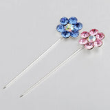 Maxbell 12 Pieces Flower Shape Crystal Hijab Scarf Pins Tailor Sewing Snag-Free Pins