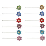 Maxbell 12 Pieces Flower Shape Crystal Hijab Scarf Pins Tailor Sewing Snag-Free Pins