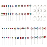 Maxbell 12 Pieces Flower Shape Crystal Hijab Scarf Pins Tailor Sewing Snag-Free Pins
