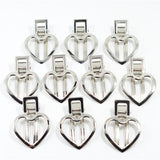 10 Pieces Sliver Love Heart Single Hair Clips DIY Hair Bow Craft Girl Headwear