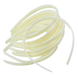 10 Pieces 10mm/0.4'' White Plastic Plain Flexible Alice Hair Bands Headbands