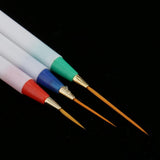 3 Pieces Acrylic Gel French Nail Art Design Pen Brushes for Painting Drawing Liner Striping DIY